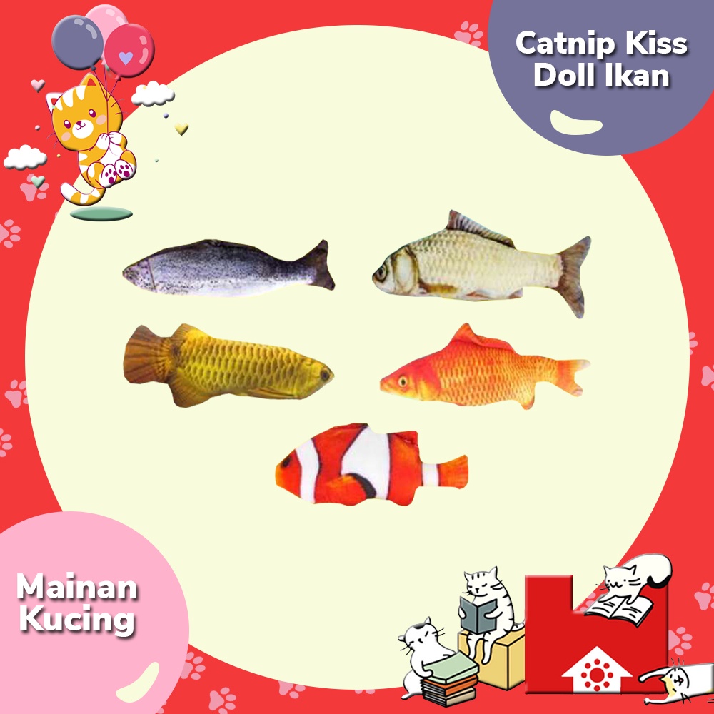 Mainan Kucing Catnip Boneka Ikan - Cat nip Kiss Doll Fish