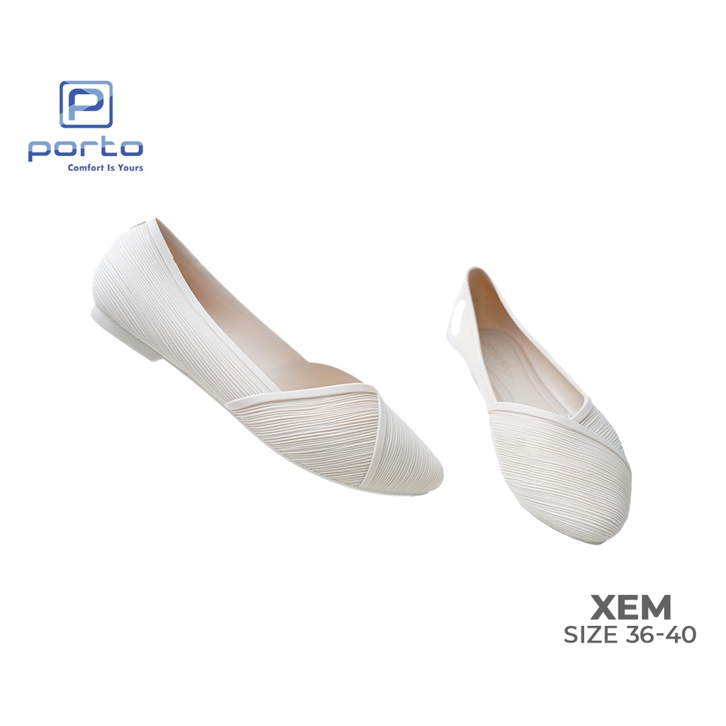 XEM - Porto Lady Flatshoes Sepatu Flat Wanita Terbaru Anti Slip Model Korea Nyaman dan Tahan Lama Poto Lady