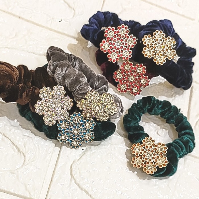 Senada Victory Scrunchie Bludru Ikat Rambut Velvet Korea