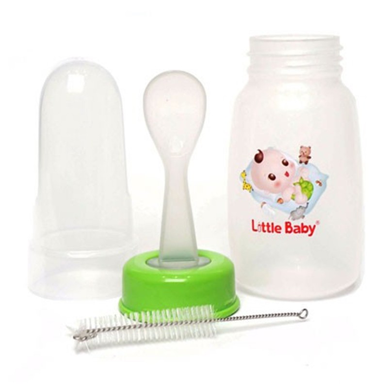 Little Baby Botol Sendok Weaning Spoon Bottle 120ml Botol Sendok Bayi Dengan Sikat Botol