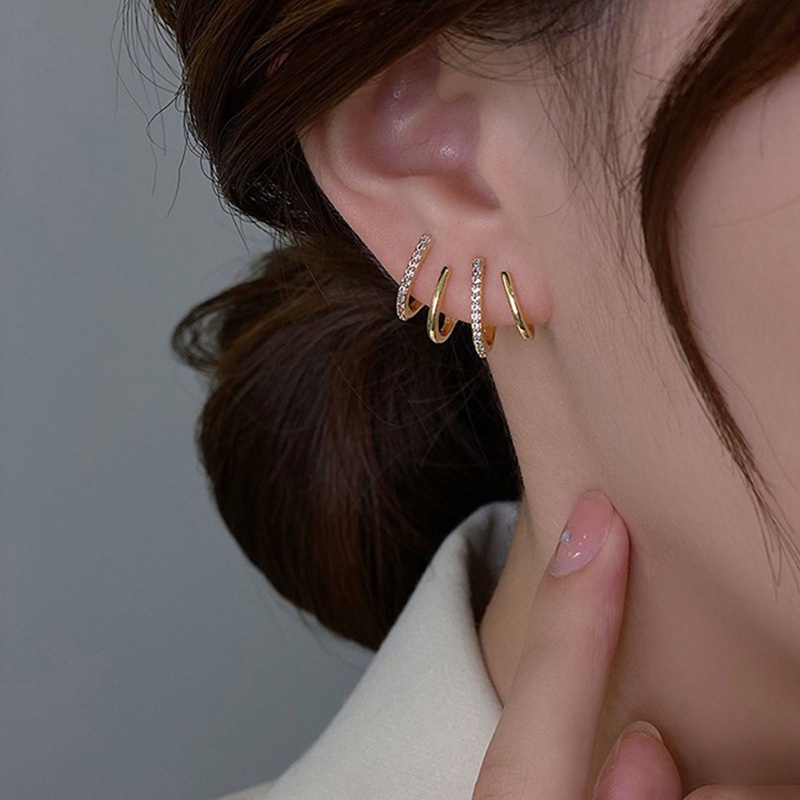 Anting Tusuk Model Cakar Hias Zircon Untuk Wanita