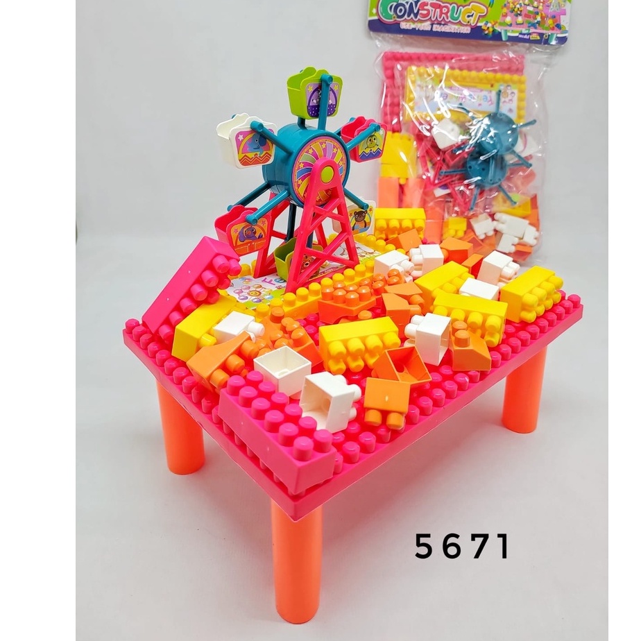 Mainan Edukasi Anak Meja Block Puzzle Mini Mainan DIY