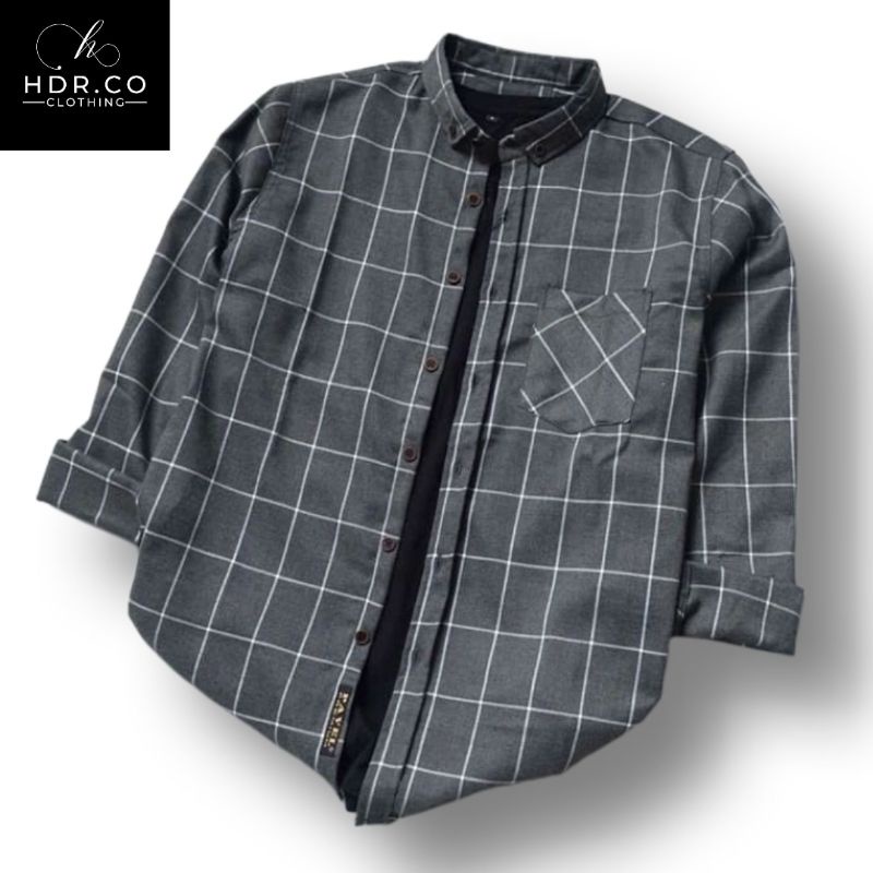 RUCAS Kemeja Flanel Pria Distro Lengan Panjang Premium Kemeja Flanel Kotak Kotak Pria Wanita 001