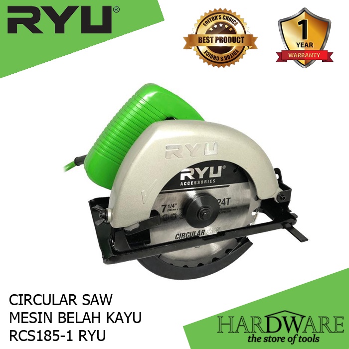 CIRCULAR SAW MESIN BELAH KAYU 7" RCS185-1 RYU POTONG GERGAJI LISTRIK