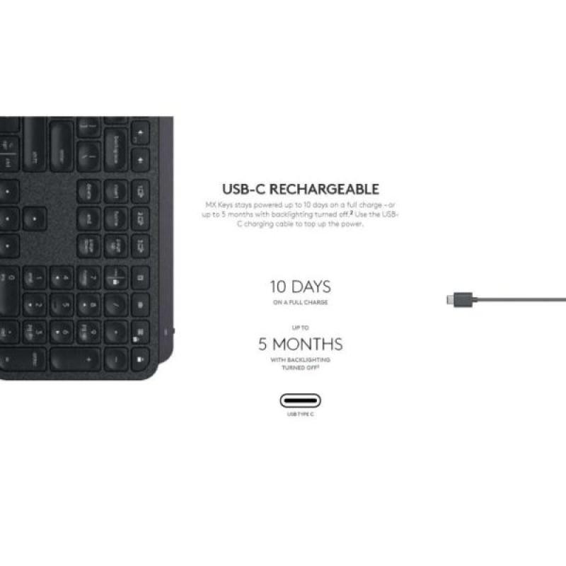 Keyboard Logitech MX Keys Bluetooth &amp; Wireless - Keyboard MX Keys