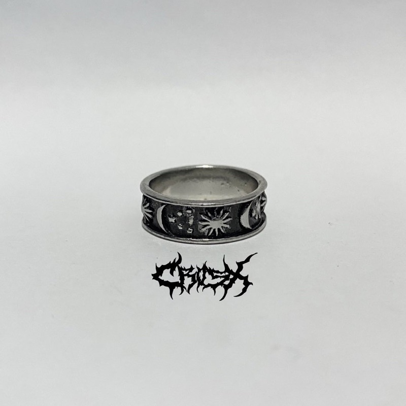 SUN MOON RING / CINCIN MATAHARI BULAN BINTANG / COUPLE RING CINCIN COUPLE KOREAN STYLE RING CINCIN STYLE KOREA CINCIN AESTHETIC RING CINCIN TITANIUM CINCIN STAINLESS STEEL CINCIN PRIA CINCIN WANITA HIP HOP PUNK RETRO VINTAGE METAL RING