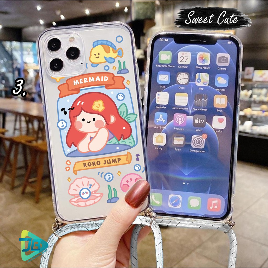 Softcase Slingcase Lanyard Bening SWEET CUTE Samsung J8 A6+ A01 M01 A2 Core A10s M01s A10 M10 JB4126