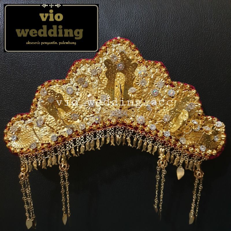 Mahkota pengatin palembang paksangko kualitas1 rumbai rapat