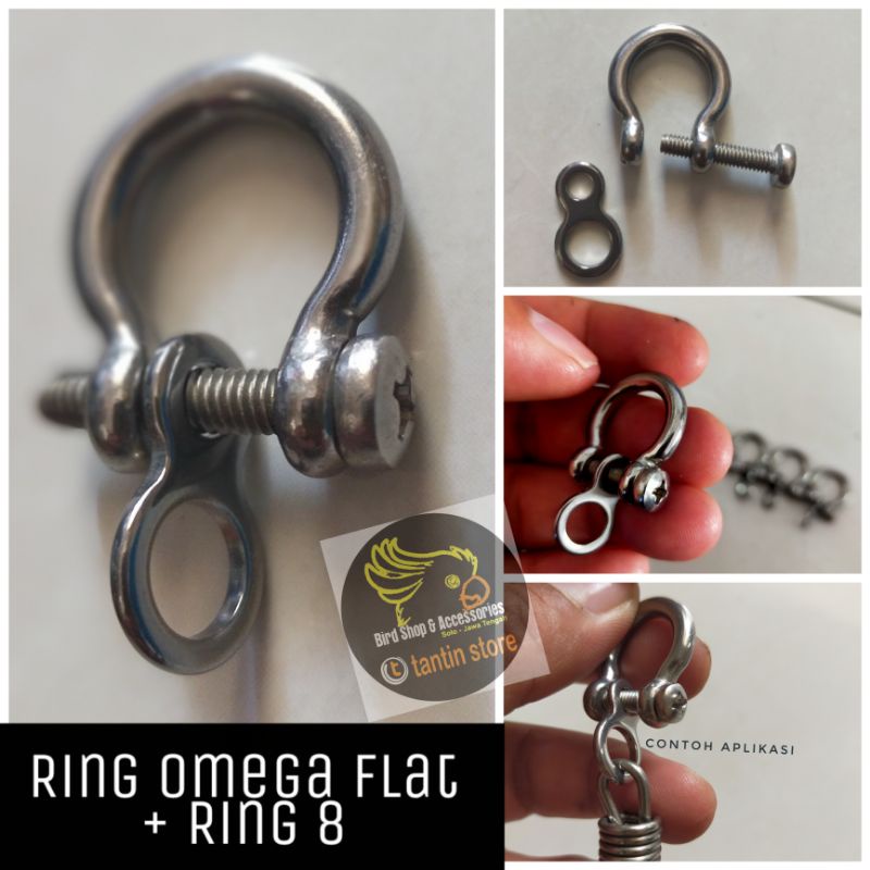 Satu Paket Ring Kaki Burung Omega + Ring 8 Parrot Kakatua Macaw Jamkun Mollucan