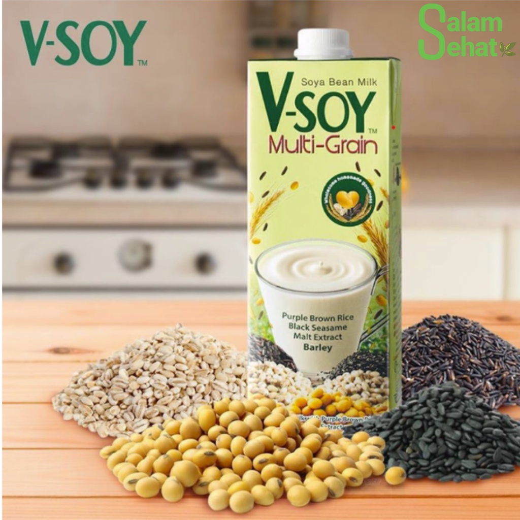 

V-Soy Multigrain Soy Milk 1L - VSoy Susu Kedelai Multi Grain 1000ml