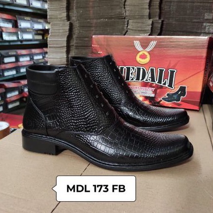 Sepatu Kulit PDH Pria semi boots Polri TNI security guard PNS sepatu kerja formal tampil lebih keren