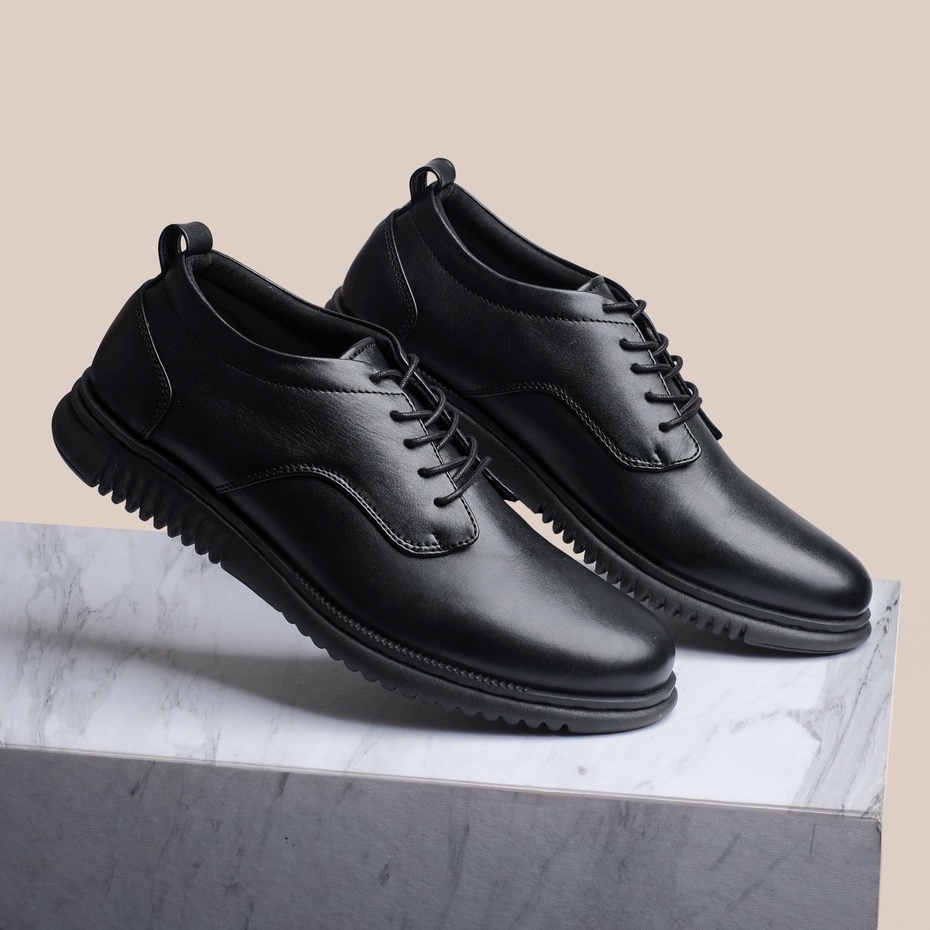 HATTA BLACK (KULIT ASLI) |ManNeedMe x Kenzio| Sepatu Pantofel Pria Formal / Kantor ORIGINAL