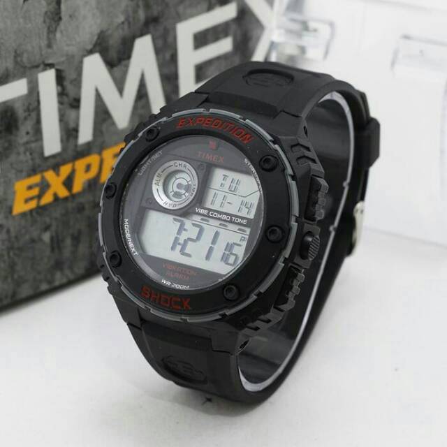 jam tangan timex expedition black red