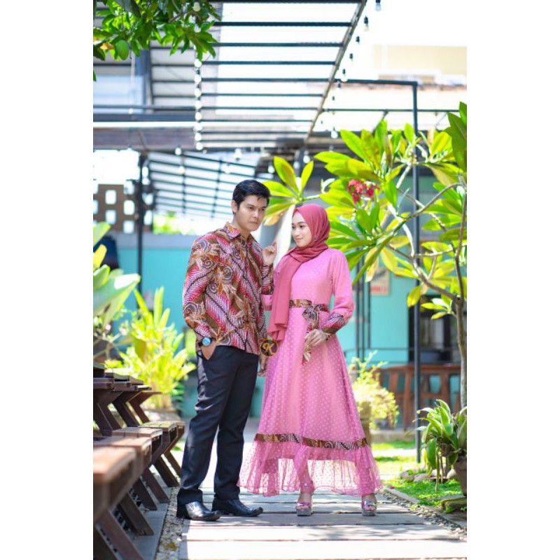 COUPLE GAMIS BROKAT BATIK COUPLE GAMIS KONDANGAN GAMIS PESTA