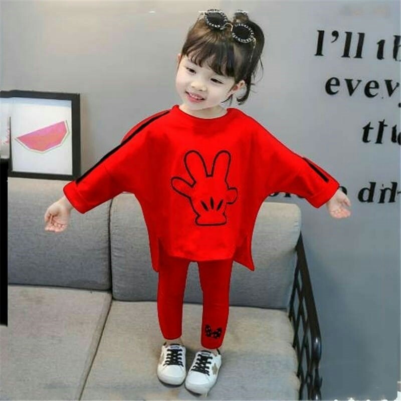 Baju anak perempuan baju panjang celana legging set MM 013 untuk anak umur 4-6 tahun MS