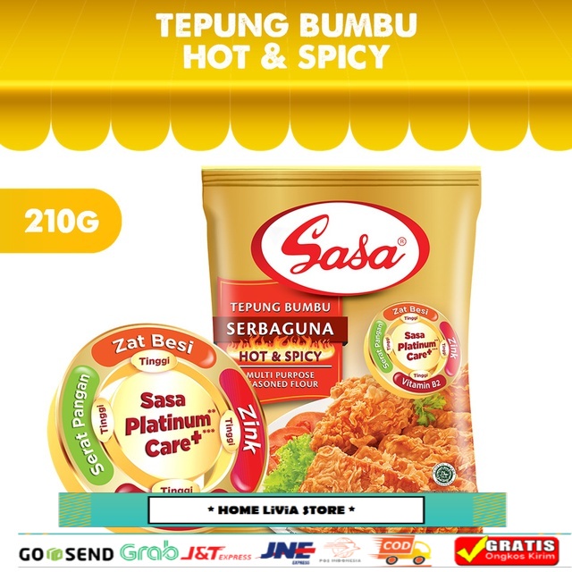

Sasa Tepung Bumbu Serbaguna Hot & Spicy 210 gr