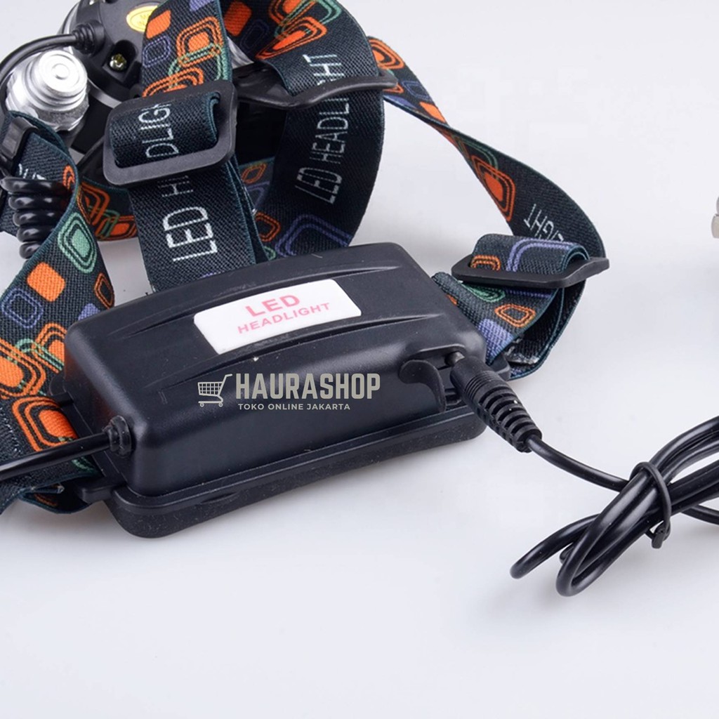 PAKET Senter Kepala / LED Headlamp Cree XM-L T6 5000 Lumens System Cas