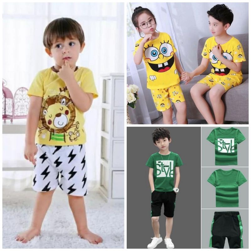 Setelan anak Spongebob - Baju anak lion - Setelan anak laki - Baju anak cowok 1-9tahun MVIN