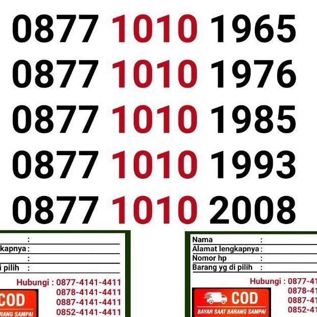 #0081 nomor cantik XL 1010 tahun