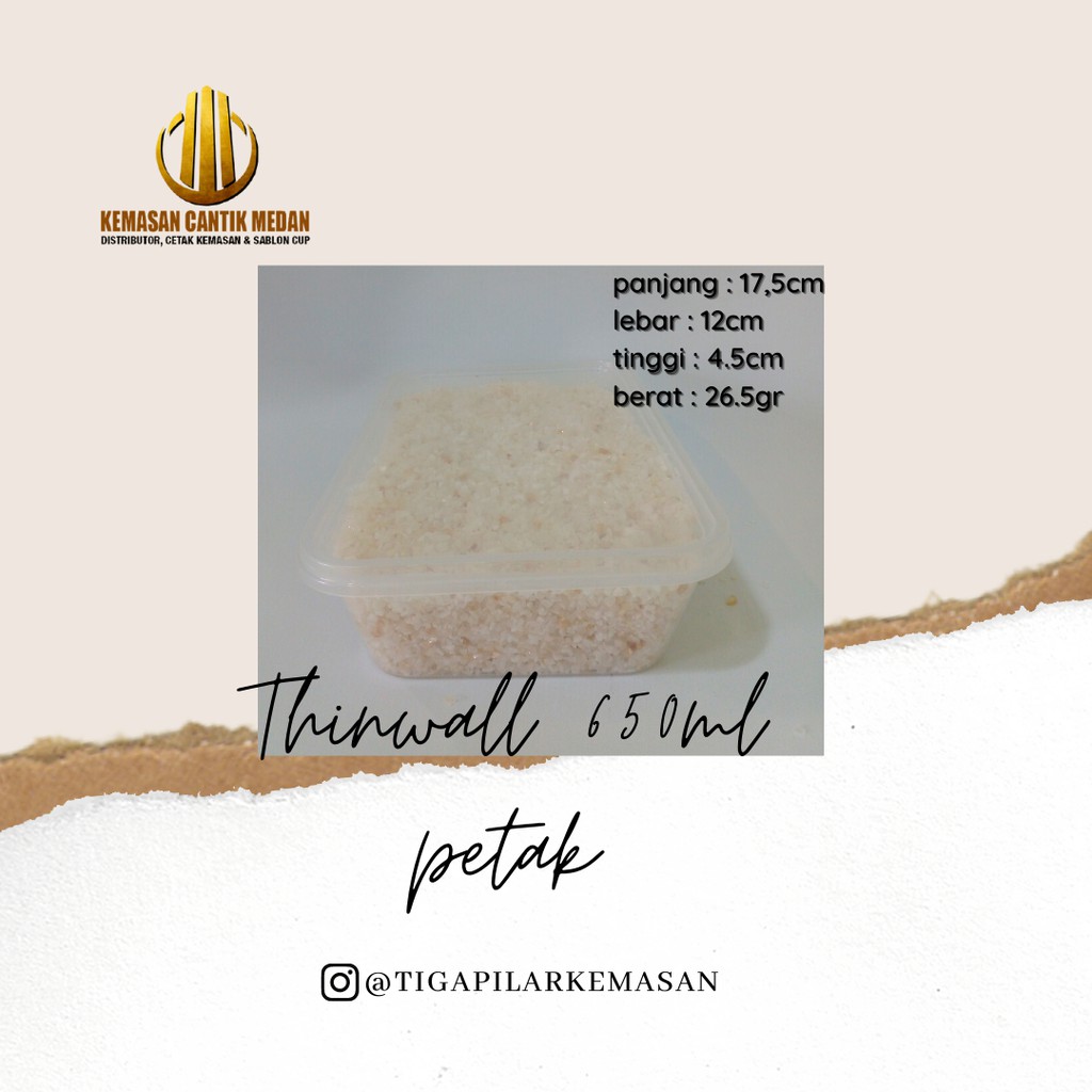 Thinwall 650ml/Box Dessert/Box Salad/Kotak Makan Plastik