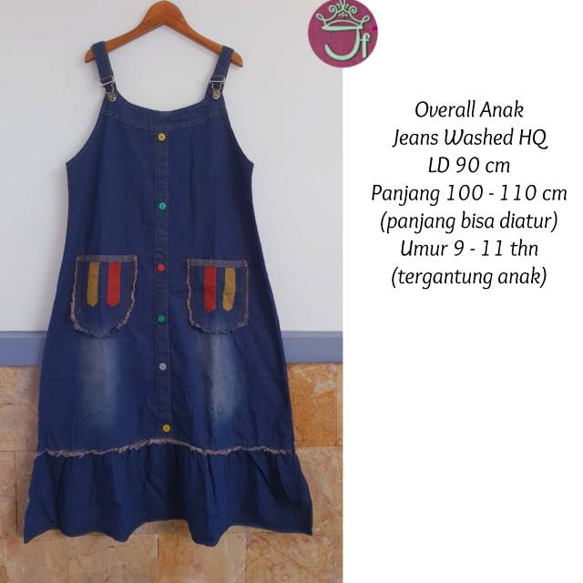 Overall jeans anak rempel bawah //JF703