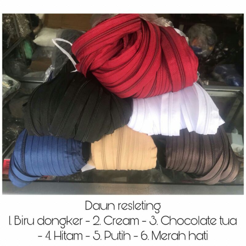 daun resleting nylon no.5 / roll 100yard