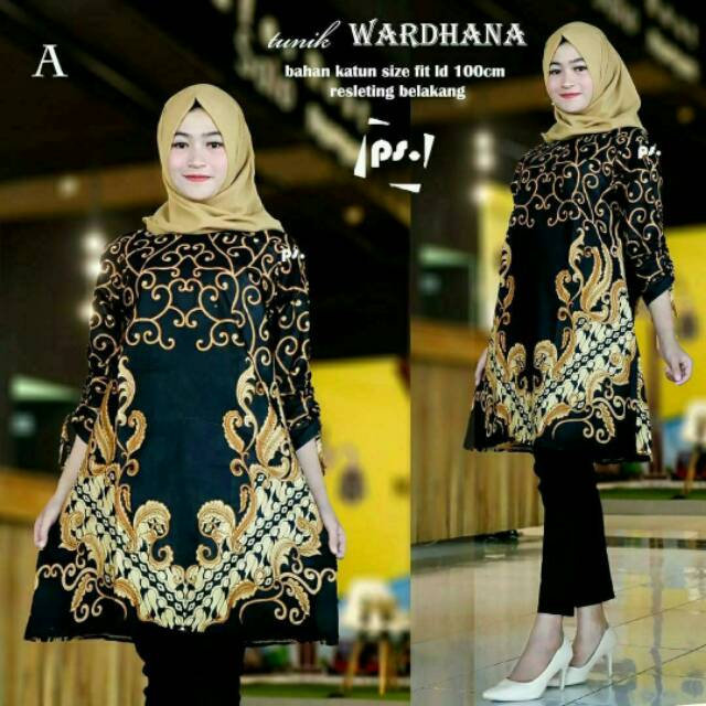 Tunik Wardhana TUNIC NAVBOR YELBOR WHITBOR CREAMBOR TUNIK BATIK MODERN