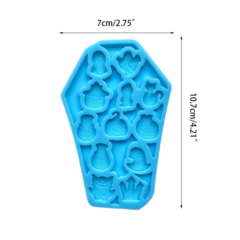 Cetakan Bentuk Peti Mati Halloween Bahan Silikon Untuk Membuat Perhiasan Kalung Anting