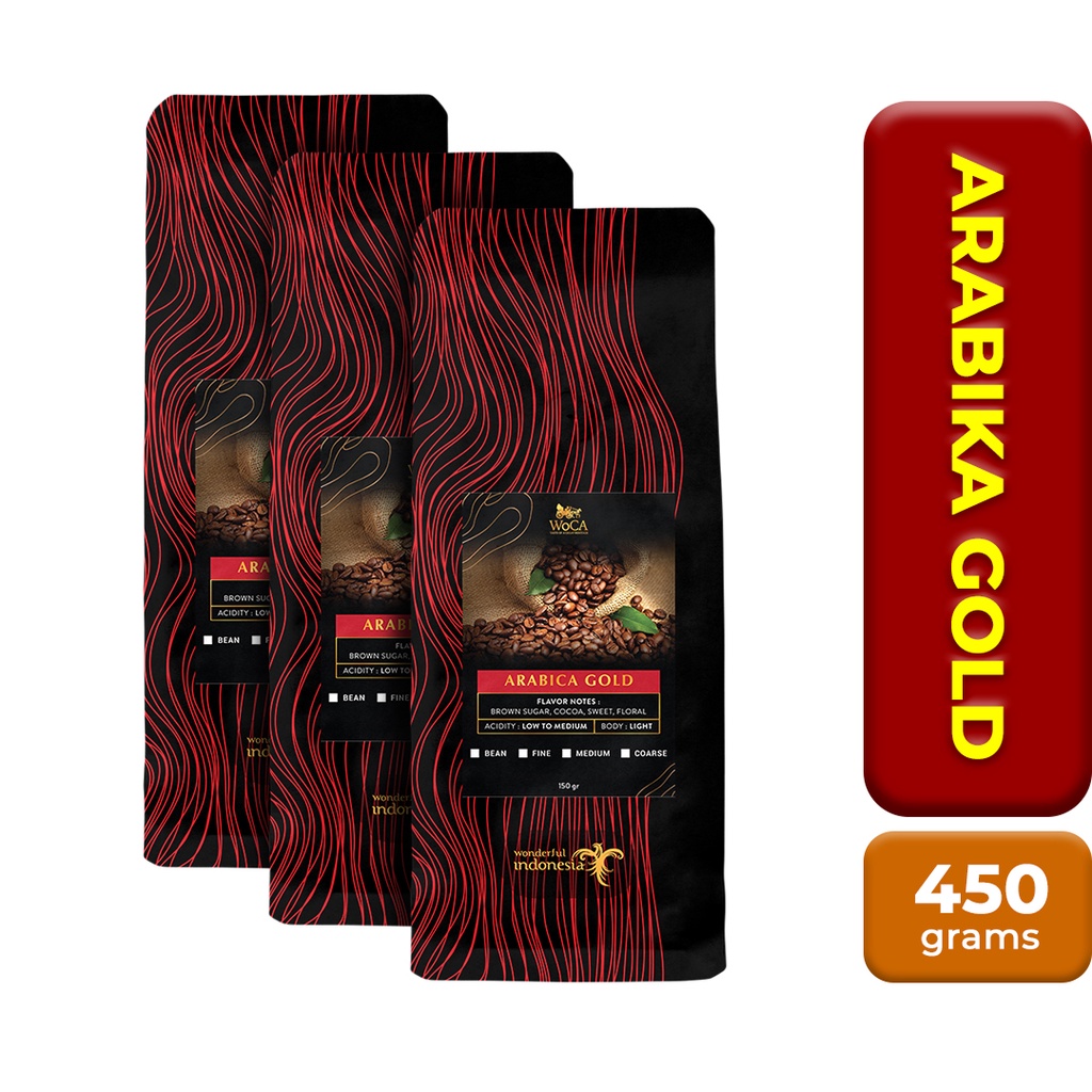 

WoCA Kopi Arabika Gold 150 gram X 3 Pack