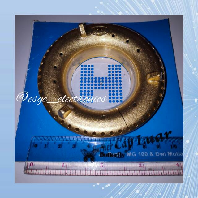 ORIGINAL BURNER KOMPOR GAS HOCK MUTIARA GOLD MG 100  DWI MUTIARA DM 100 KUNINGAN HOCK CAP LUAR MG DM