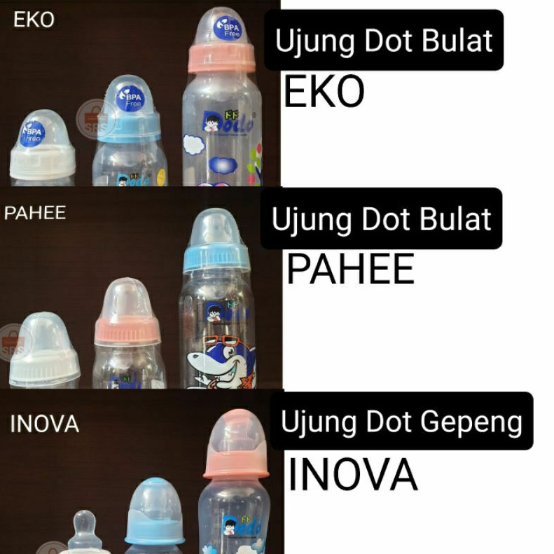 Botol Susu Dot Bayi BPA Free 60ml, 120ml, 250ml Nipple Silicone Reguler | Standart Bulat | Botol Dot Dodo