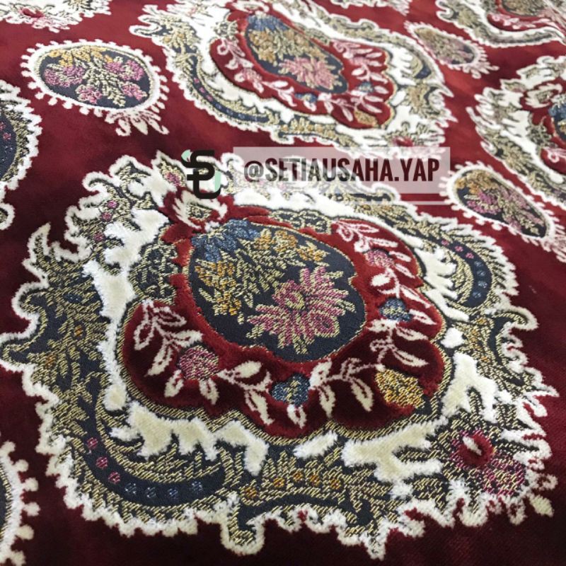 Velvet Belgie LUXURY ATEJA - untuk kursi jati mewah, pelaminan, sofa ukir, sarung bantal nuansa pers