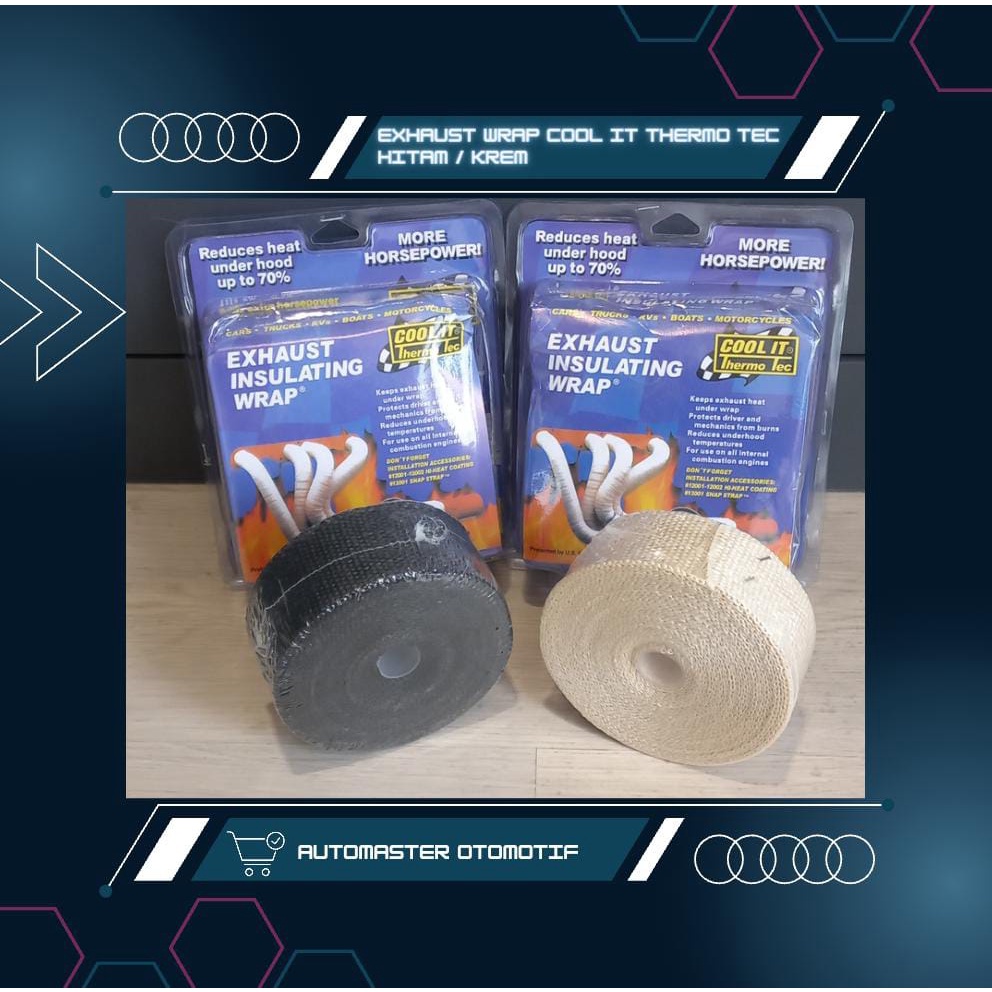 

Exhaust Wrap Cool It Thermo Tec Peredam Panas Knalpot Hitam / Krem