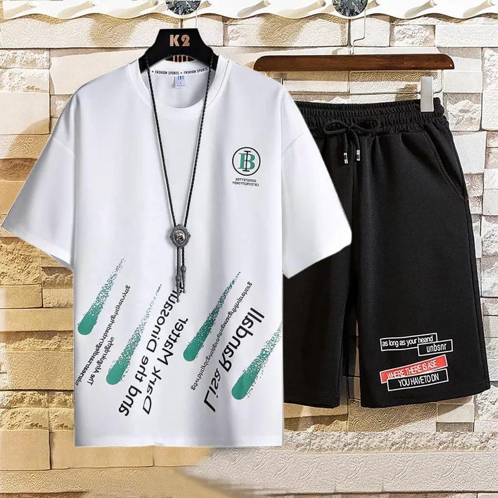 COD-baju setelan pria oversize ONESIZE kaos distro PRIA terbaru RANBAL- Belibeli