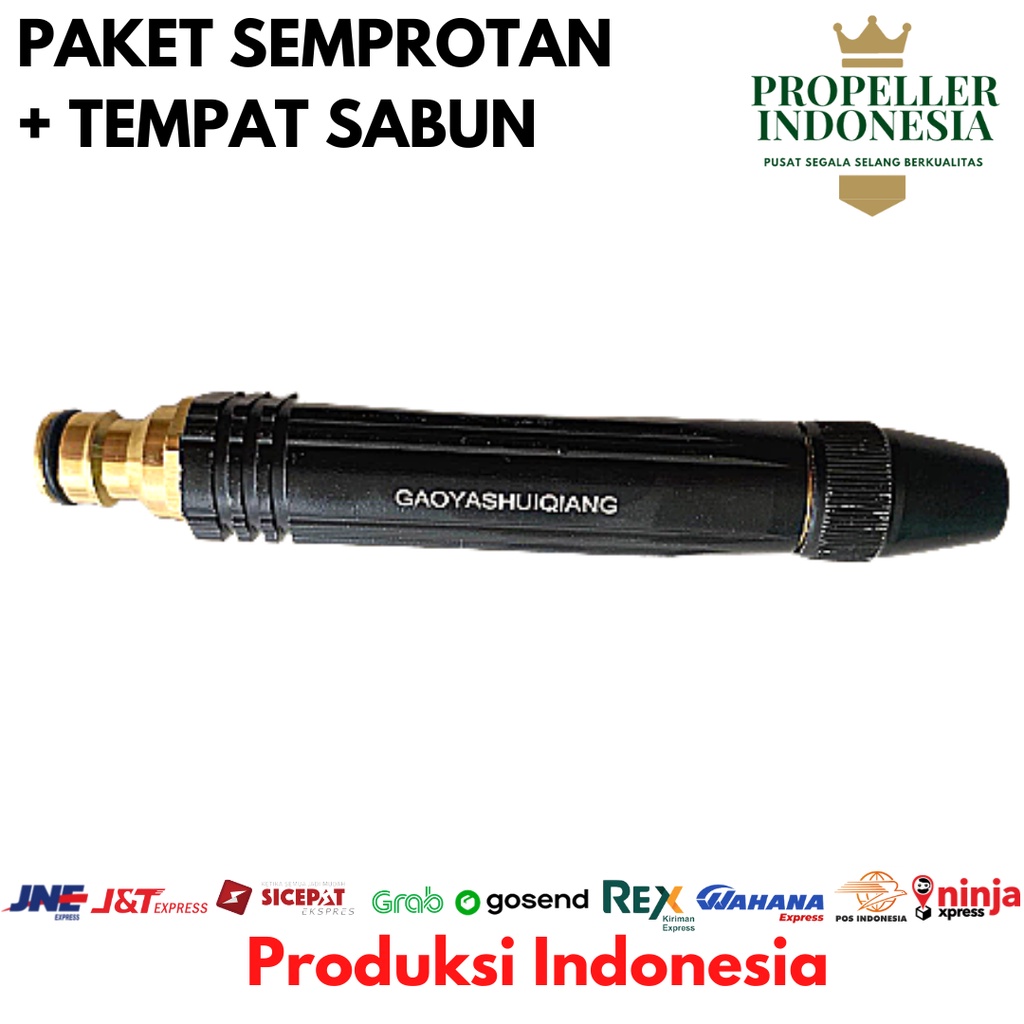 Paket Semprotan Tekanan Tinggi + Tempat Sabun Cuci Mobil 1/2 - 3/4Inch