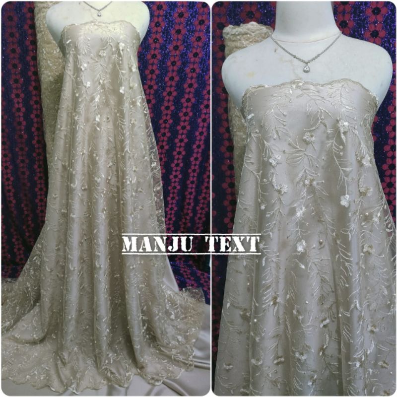 Kain Tille Akar Rambat Mutiara / kain tulle rambat mutiara ( kwalitas oke harga termurah)