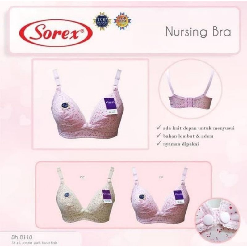 Sorex Nursing Bra 8110/ BH Menyusui Tanpa Kawat Motif Bunga Cantik