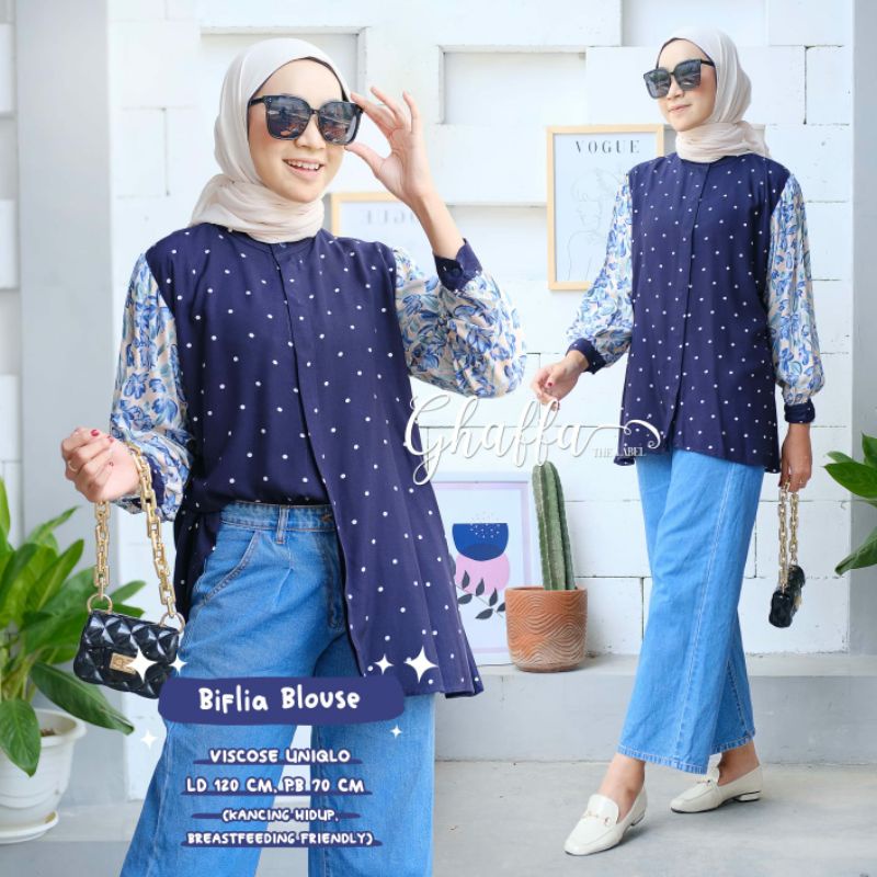 BIFLIA BLOUSE / KEMEJA / BLOUSE MOTIF PREMIUM VISCOSE UNIQLO