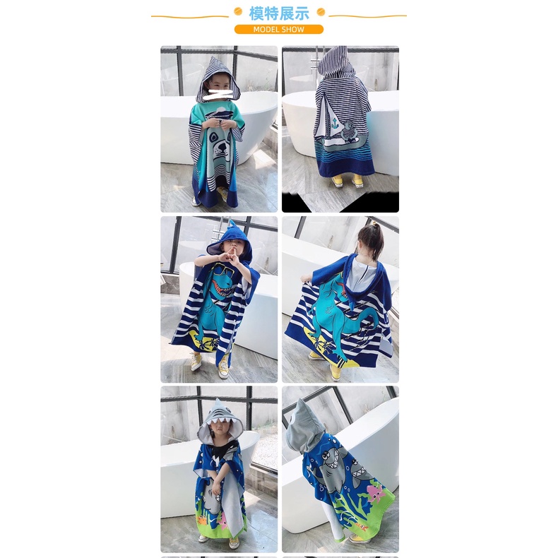 HANDUK HOODIE ANAK KARAKTER FREE BAG SIZE BESAR HANDUK TERRY HANDUK PONCO RENANG HANDUK LEMBUT HIGH QUALITY TW