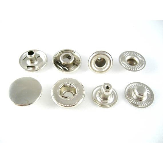 Snap Button Kancing Jepret Cetet 12mm Nikel isi 5 gross