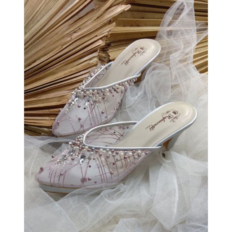 sepatu Yohana purple silver sepatu wanita cantik sepatu  wedding cantik