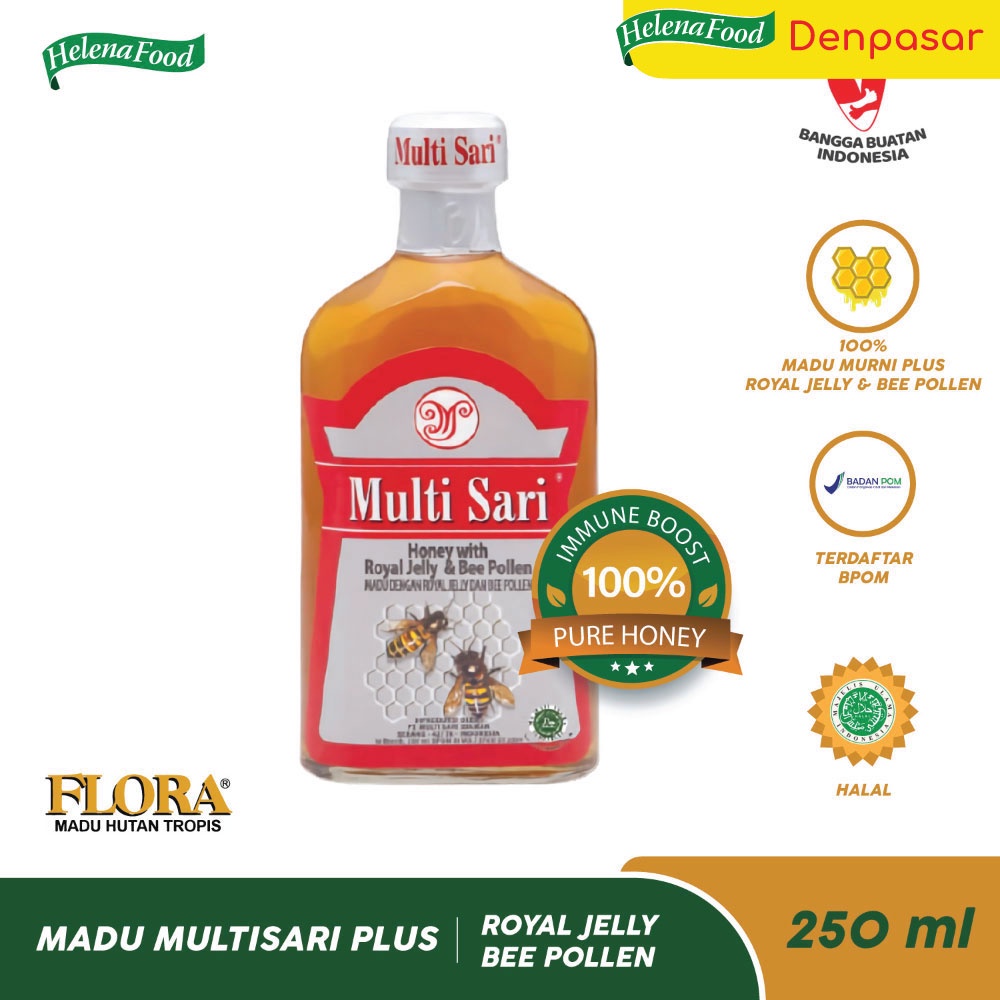 

Multisari Plus 250 ml Madu Murni Asli Ekstra Royal Jelly dan Bee Pollen