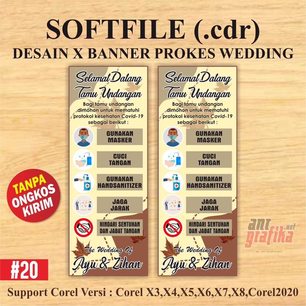 Softfile Desain Banner Spanduk Prokes Protokol Kesehatan Wedding Cdr Coreldraw Dan Pdf Shopee Indonesia