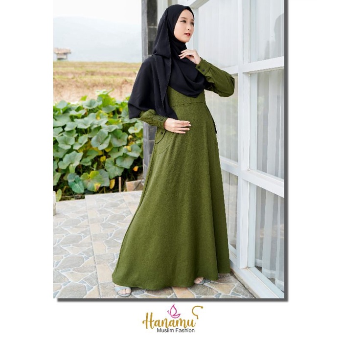 MARISKA DRESS GAMIS DAILY HANAMU GAMIS MURAH DAN NAYAMAN-Army