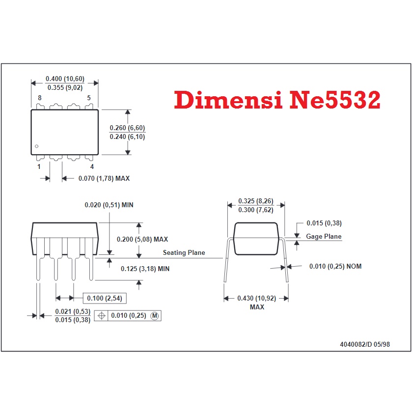 [HAEBOT] IC Dual Amplifier Komparator NE5532 OP AMP Low Noise DIP 8 Pin Rendah AV Audio Power Integrated Circuit 5532