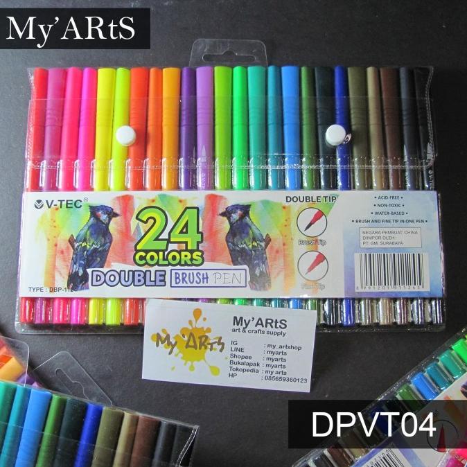 

[[COD]] Vtec Double Tip Brush pen Set 24 PROMO SPECIAL Kode 1079