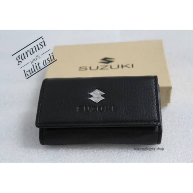 Dompet kulit STNK gantungan kunci include slot uang kertas untuk mobil motor SUZUKI ( garansi 100% kulit asli)