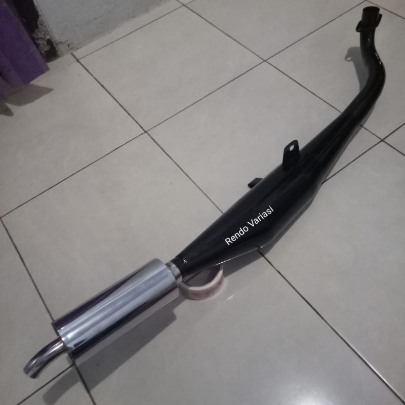 KNALPOT STANDART RACING FIZ R & POSWAND HITAM UJUNG CROOM Chan