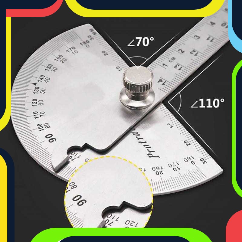 Bayar Ditempat Protractor Penggaris Jangka Ruler Aluminium 14.5cm 180 Degree - PR180