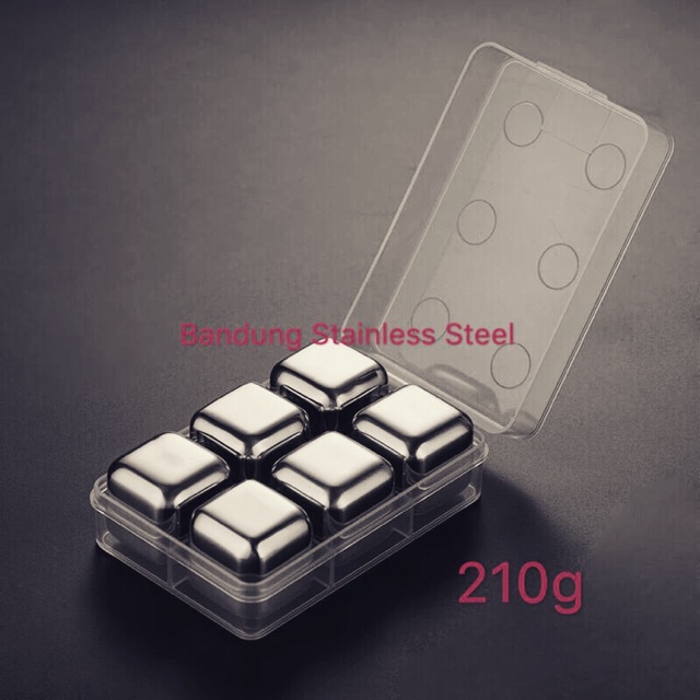 

6 pcs Ice Cube Stainless Steel sus 304 Food grade Es Kotak Stainles es batu stainless bss